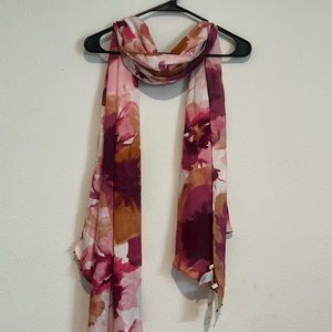 Coldwater Creek Watercolor Blossoms Scarf with beaded accents